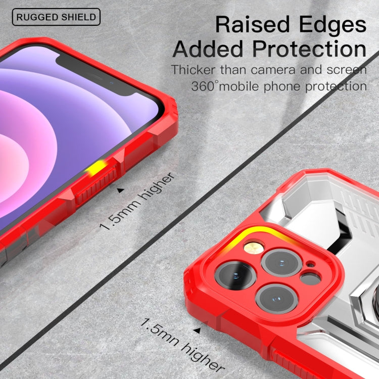 For iPhone 12 mini PC + TPU Shockproof Protective Case with Metal Ring Holder