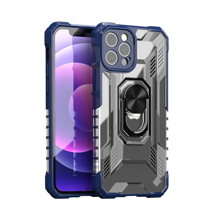 For iPhone 12 mini PC + TPU Shockproof Protective Case with Metal Ring Holder