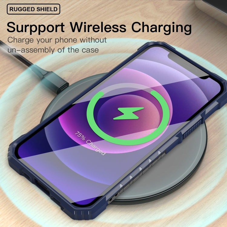 For iPhone 12 mini PC + TPU Shockproof Protective Case with Metal Ring Holder