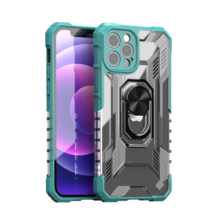 For iPhone 12 mini PC + TPU Shockproof Protective Case with Metal Ring Holder