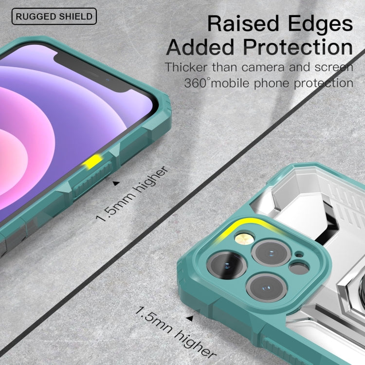 For iPhone 12 mini PC + TPU Shockproof Protective Case with Metal Ring Holder