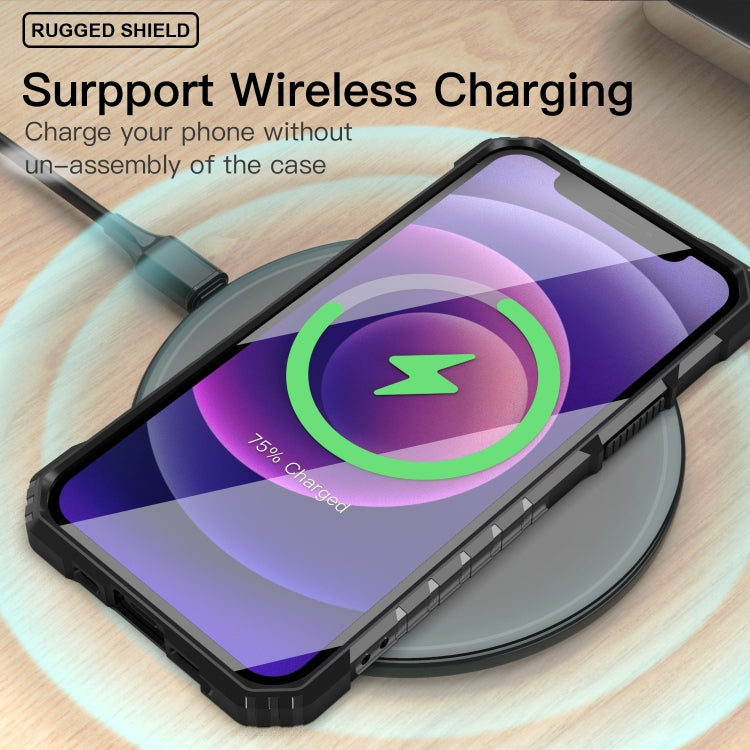 For iPhone 12 Pro PC + TPU Shockproof Protective Case with Metal Ring Holder
