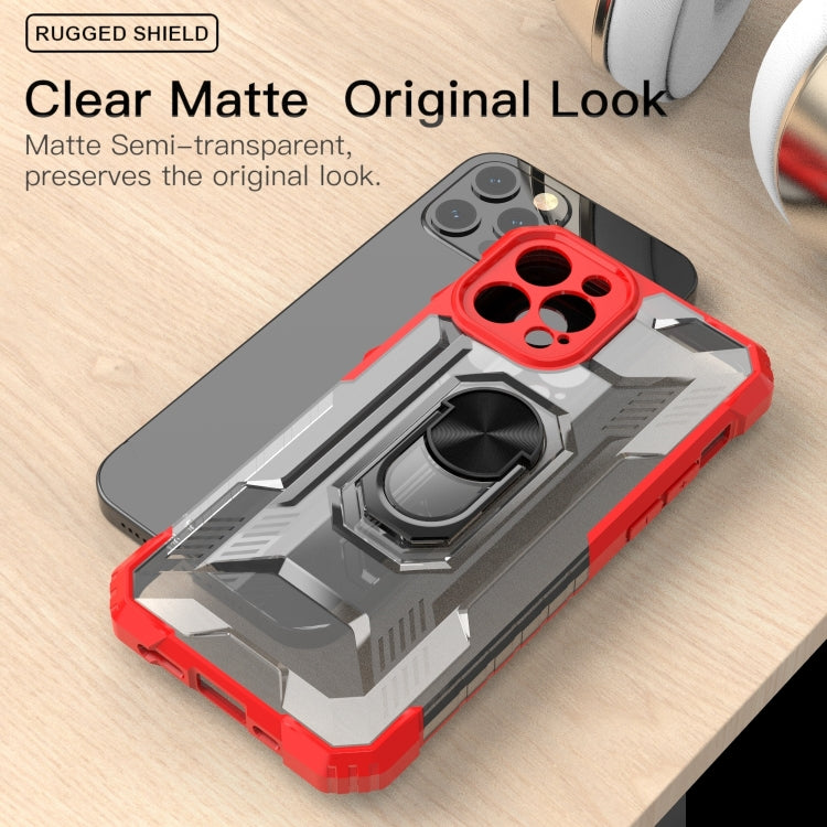 For iPhone 12 Pro PC + TPU Shockproof Protective Case with Metal Ring Holder