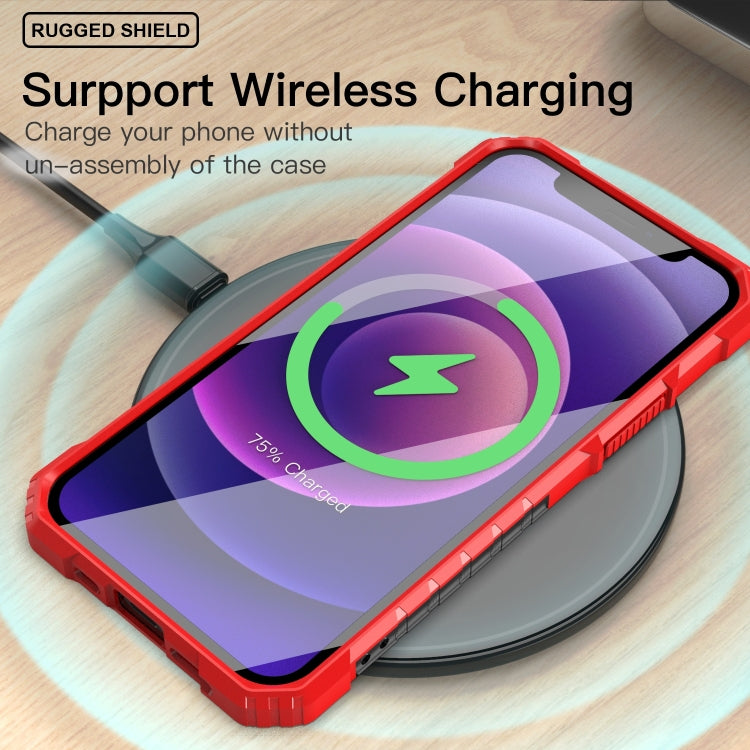 For iPhone 12 Pro Max PC + TPU Shockproof Protective Case with Metal Ring Holder