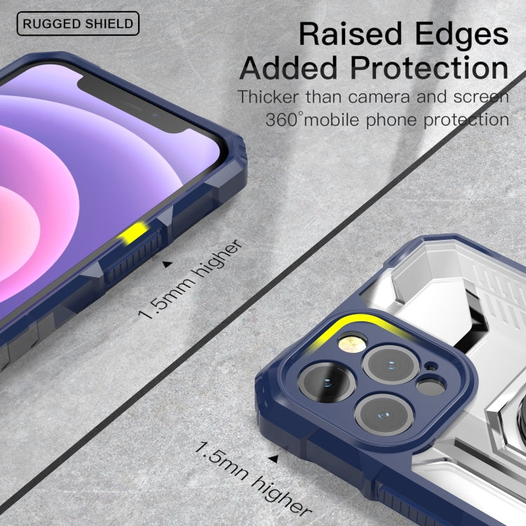 For iPhone 12 Pro Max PC + TPU Shockproof Protective Case with Metal Ring Holder