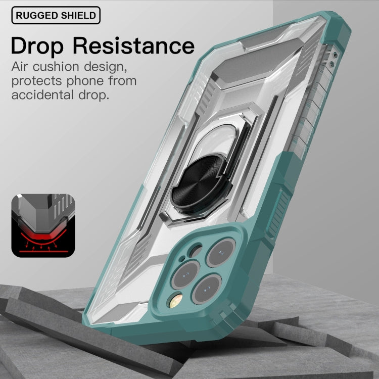 For iPhone 12 Pro Max PC + TPU Shockproof Protective Case with Metal Ring Holder