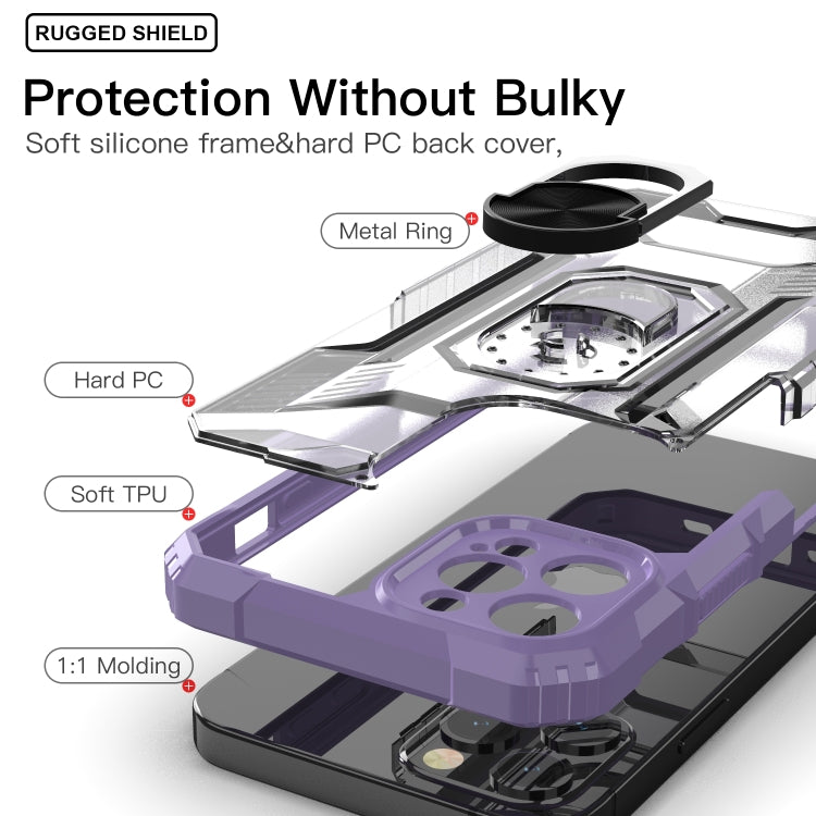 For iPhone 12 Pro Max PC + TPU Shockproof Protective Case with Metal Ring Holder