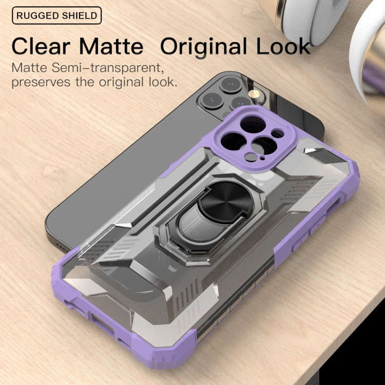 For iPhone 12 Pro Max PC + TPU Shockproof Protective Case with Metal Ring Holder