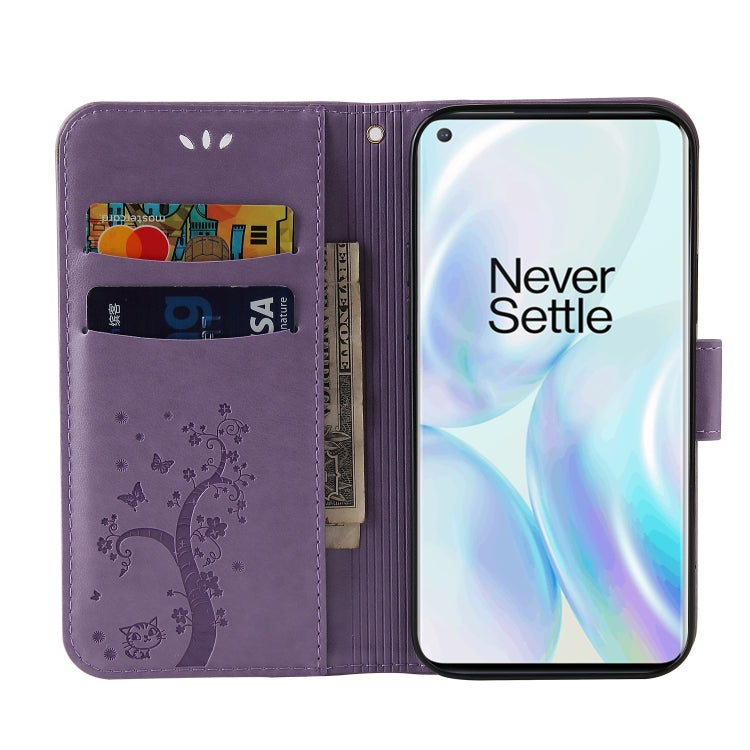 For OnePlus 8 Embossed Lucky Tree Horizontal Flip Leather Case with Holder & Card Slot & Wallet & Lanyard