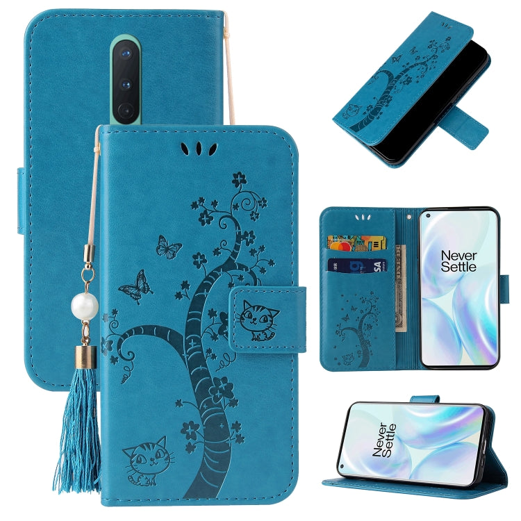 For OnePlus 8 Embossed Lucky Tree Horizontal Flip Leather Case with Holder & Card Slot & Wallet & Lanyard