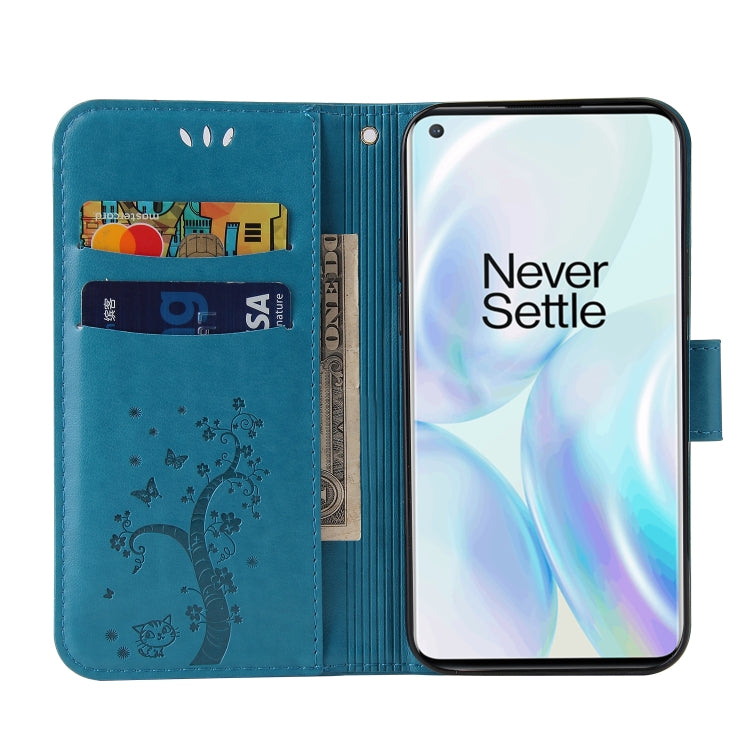 For OnePlus 8 Embossed Lucky Tree Horizontal Flip Leather Case with Holder & Card Slot & Wallet & Lanyard