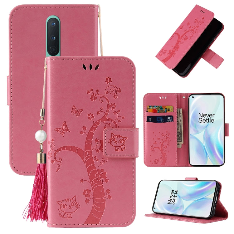 For OnePlus 8 Embossed Lucky Tree Horizontal Flip Leather Case with Holder & Card Slot & Wallet & Lanyard