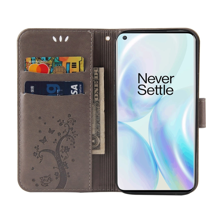 For OnePlus 8 Embossed Lucky Tree Horizontal Flip Leather Case with Holder & Card Slot & Wallet & Lanyard