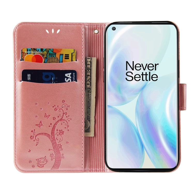 For OnePlus 8 Embossed Lucky Tree Horizontal Flip Leather Case with Holder & Card Slot & Wallet & Lanyard