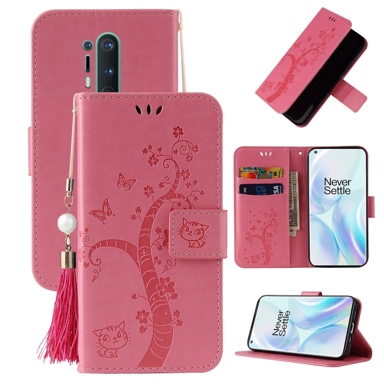 For OnePlus 8 Pro Embossed Lucky Tree Horizontal Flip Leather Case with Holder & Card Slot & Wallet & Lanyard