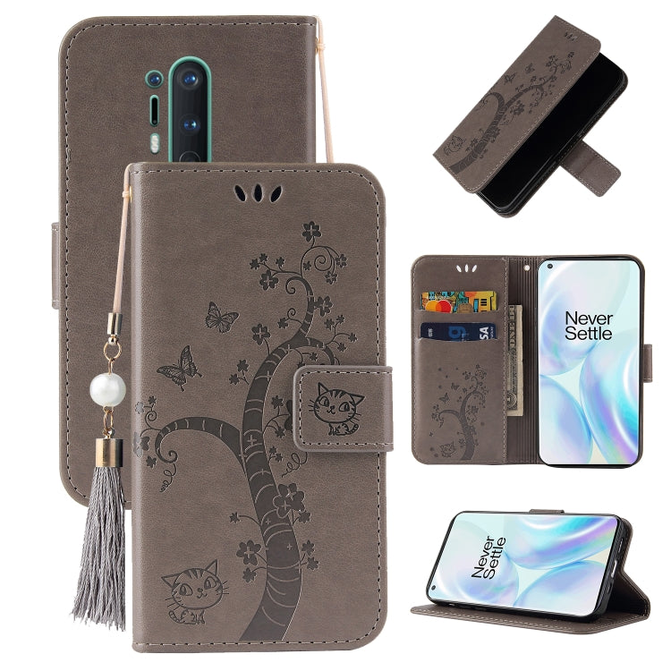 For OnePlus 8 Pro Embossed Lucky Tree Horizontal Flip Leather Case with Holder & Card Slot & Wallet & Lanyard