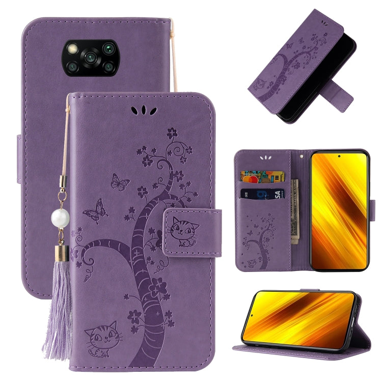 For Xiaomi Poco X3 Embossed Lucky Tree Horizontal Flip Leather Case with Holder & Card Slot & Wallet & Lanyard