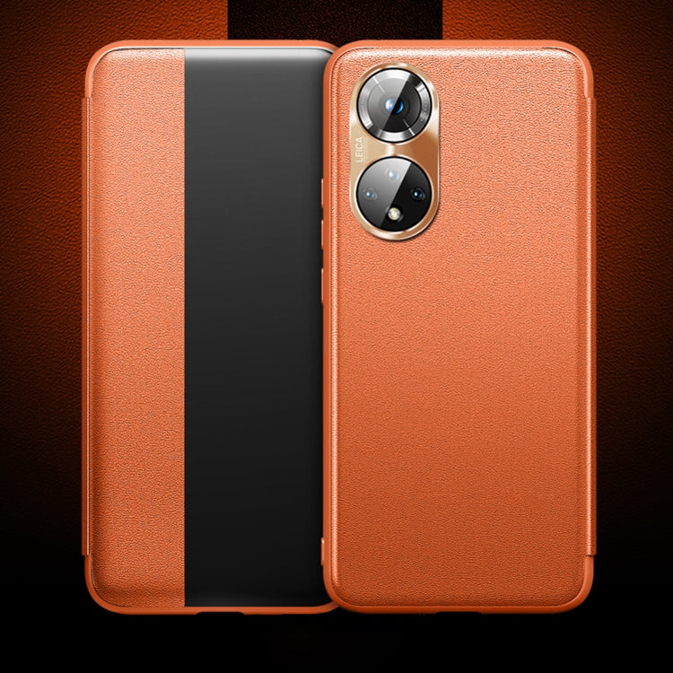 For Honor 50 Magnetic Side Window View Shockproof Horizontal Flip Leather Smart Case