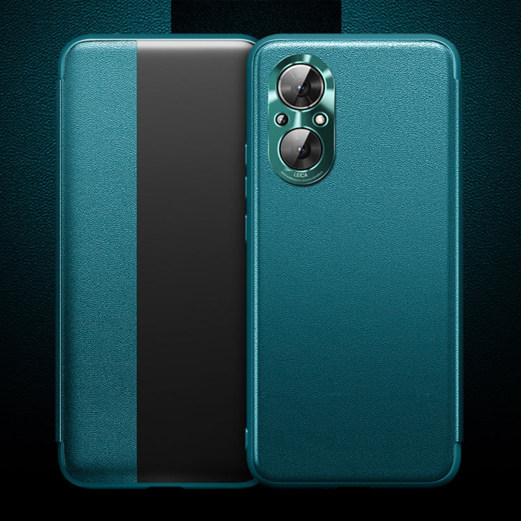 For Honor 50 SE Magnetic Side Window View Shockproof Horizontal Flip Leather Smart Case