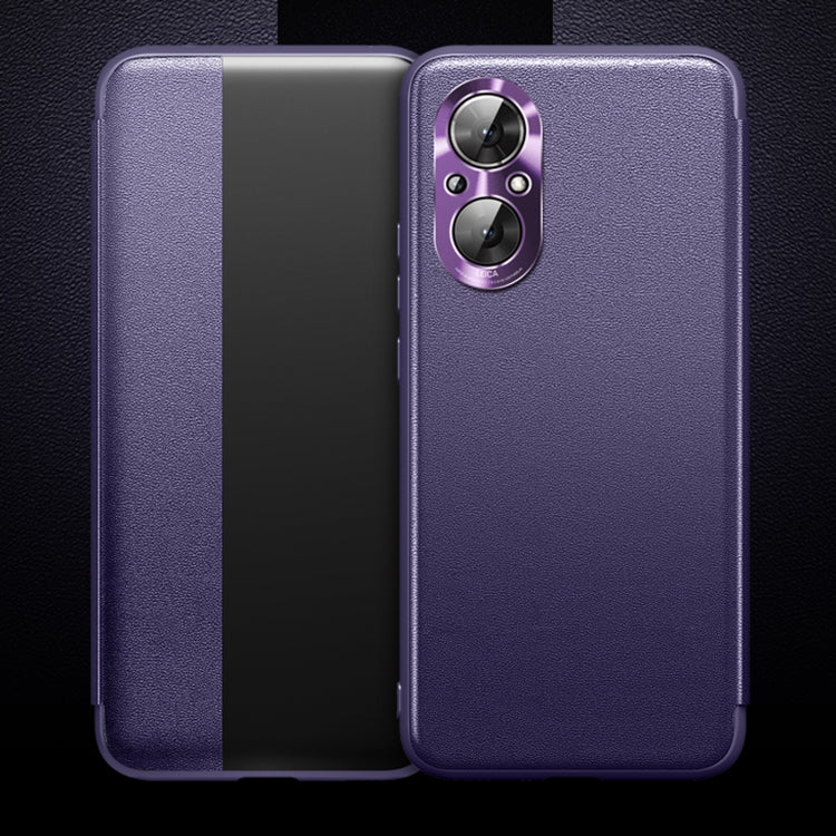 For Honor 50 SE Magnetic Side Window View Shockproof Horizontal Flip Leather Smart Case