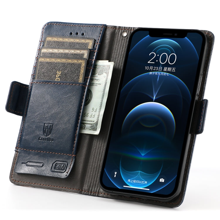For iPhone 12 mini CaseNeo Business Splicing Dual Magnetic Buckle Horizontal Flip PU Leather Case with Holder & Card Slots & Wallet