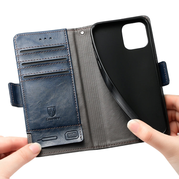 For iPhone 12 mini CaseNeo Business Splicing Dual Magnetic Buckle Horizontal Flip PU Leather Case with Holder & Card Slots & Wallet