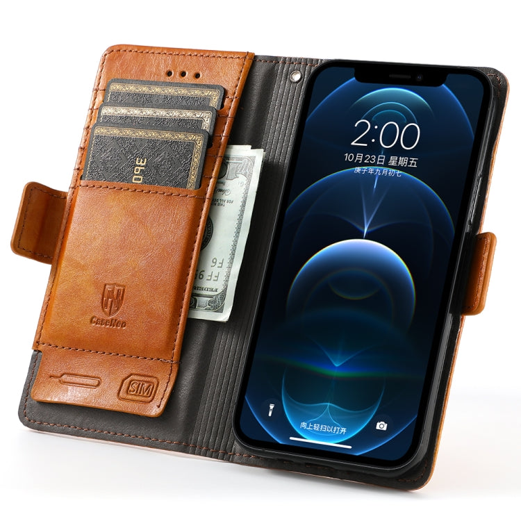 For iPhone 12 mini CaseNeo Business Splicing Dual Magnetic Buckle Horizontal Flip PU Leather Case with Holder & Card Slots & Wallet