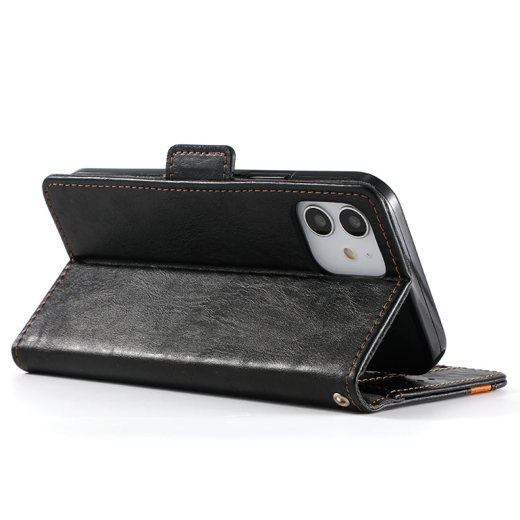 For iPhone 12 / 12 Pro CaseNeo Business Splicing Dual Magnetic Buckle Horizontal Flip PU Leather Case with Holder & Card Slots & Wallet
