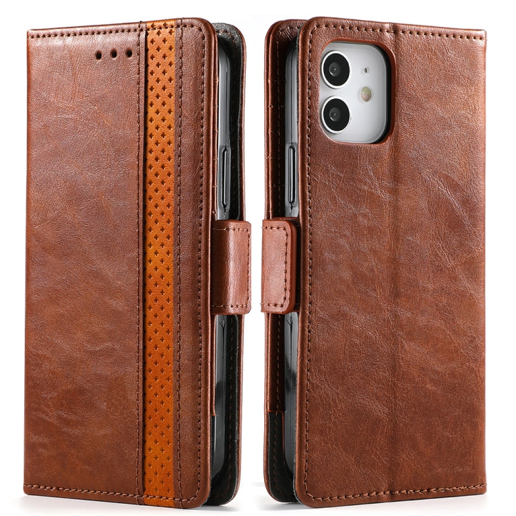 For iPhone 12 / 12 Pro CaseNeo Business Splicing Dual Magnetic Buckle Horizontal Flip PU Leather Case with Holder & Card Slots & Wallet