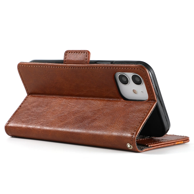 For iPhone 12 / 12 Pro CaseNeo Business Splicing Dual Magnetic Buckle Horizontal Flip PU Leather Case with Holder & Card Slots & Wallet