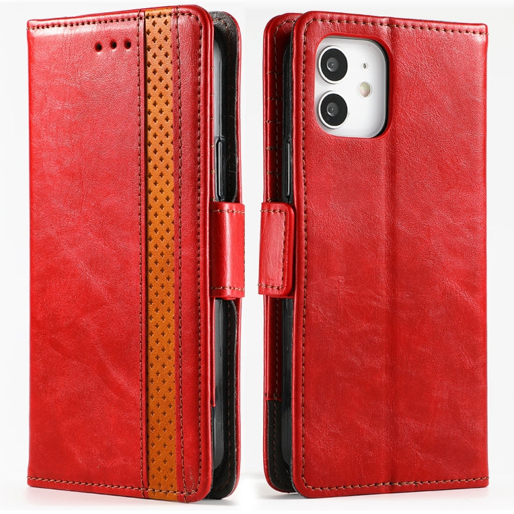 For iPhone 12 / 12 Pro CaseNeo Business Splicing Dual Magnetic Buckle Horizontal Flip PU Leather Case with Holder & Card Slots & Wallet