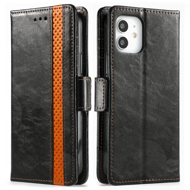 For iPhone 12 Pro Max CaseNeo Business Splicing Dual Magnetic Buckle Horizontal Flip PU Leather Case with Holder & Card Slots & Wallet