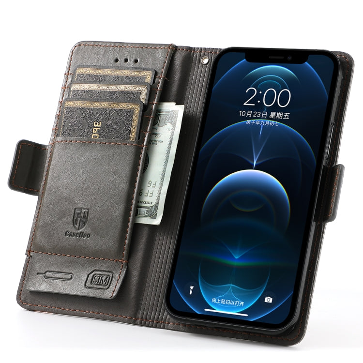 For iPhone 11 CaseNeo Business Splicing Dual Magnetic Buckle Horizontal Flip PU Leather Case with Holder & Card Slots & Wallet