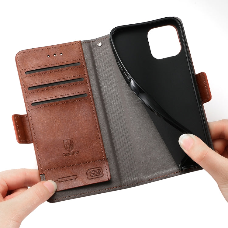 For iPhone 11 Pro Max CaseNeo Business Splicing Dual Magnetic Buckle Horizontal Flip PU Leather Case with Holder & Card Slots & Wallet