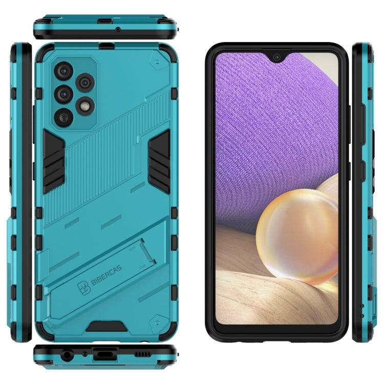For Samsung Galaxy A32 4G Punk Armor 2 in 1 PC + TPU Shockproof Case with Invisible Holder
