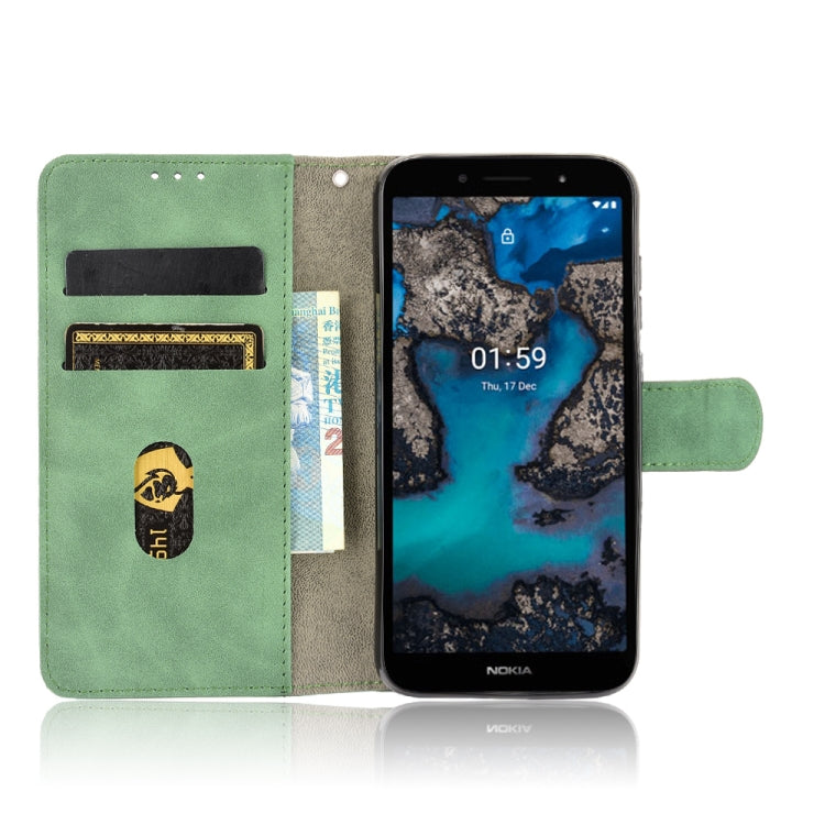For Nokia C1 Plus Solid Color Skin Feel Magnetic Buckle Horizontal Flip Calf Texture PU Leather Case with Holder & Card Slots & Wallet