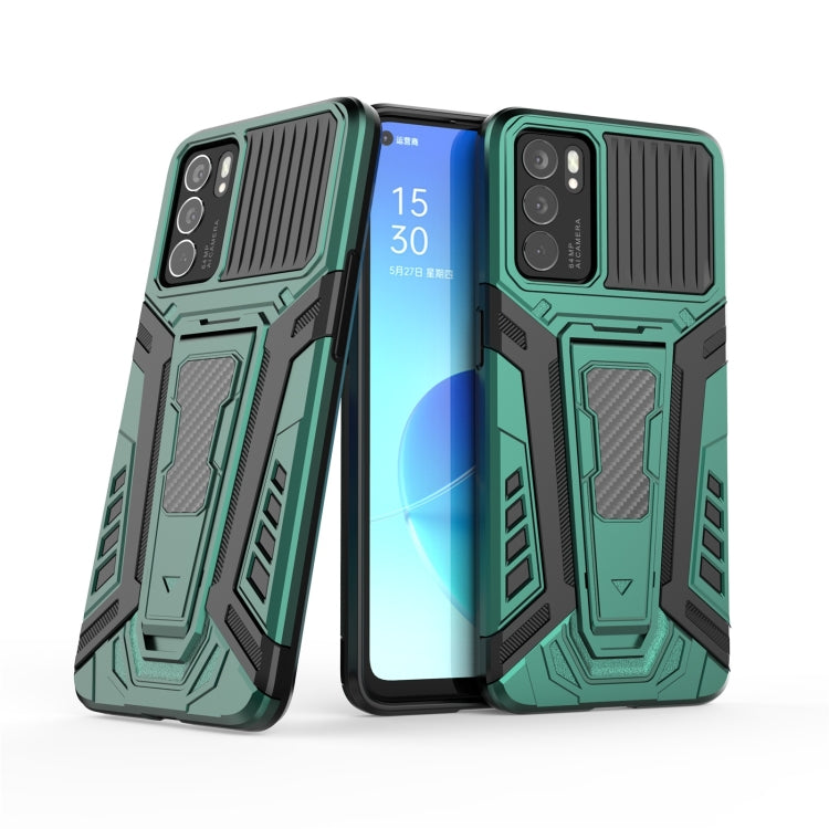 For OPPO Reno6 5G War Chariot Series Armor All-inclusive Shockproof PC + TPU Protective Case with Invisible Holder