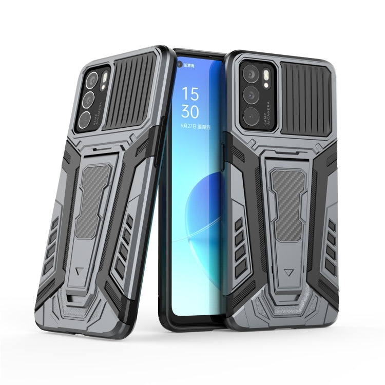 For OPPO Reno6 5G War Chariot Series Armor All-inclusive Shockproof PC + TPU Protective Case with Invisible Holder