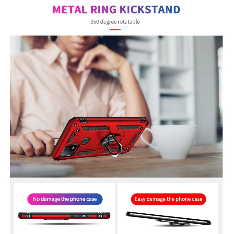 For OPPO A15 Shockproof TPU + PC Protective Case with 360 Degree Rotating Holder