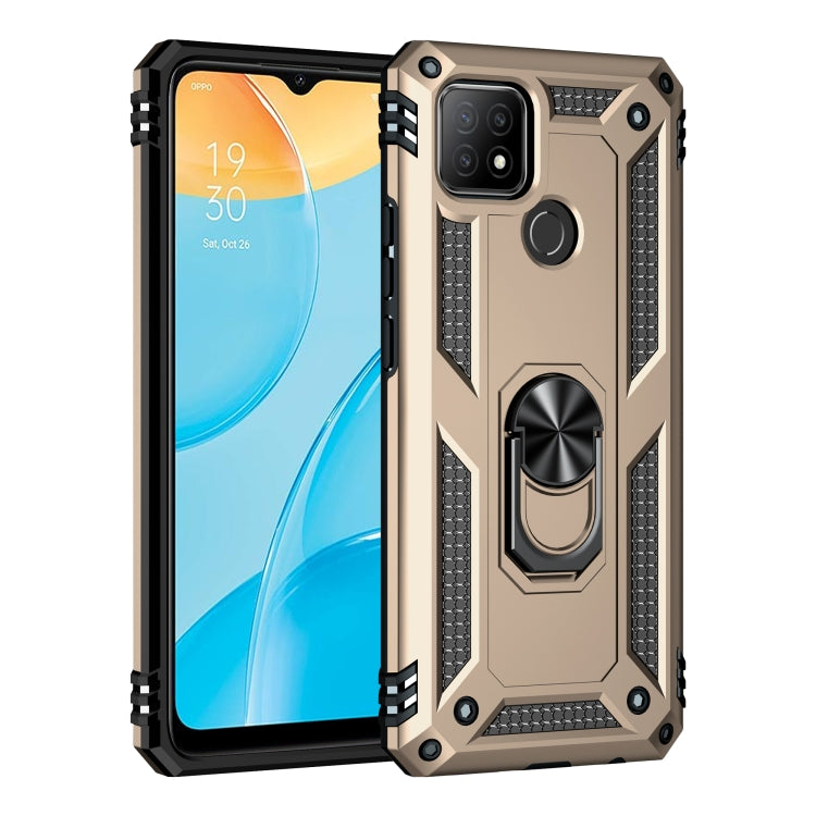For OPPO A15 Shockproof TPU + PC Protective Case with 360 Degree Rotating Holder