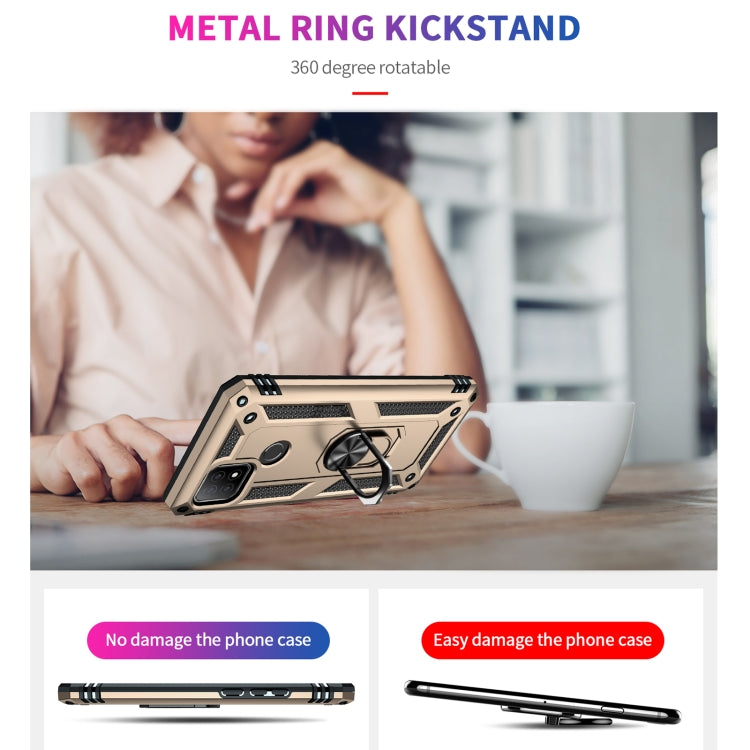 For OPPO A15 Shockproof TPU + PC Protective Case with 360 Degree Rotating Holder