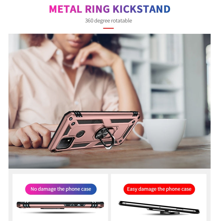 For OPPO A15 Shockproof TPU + PC Protective Case with 360 Degree Rotating Holder