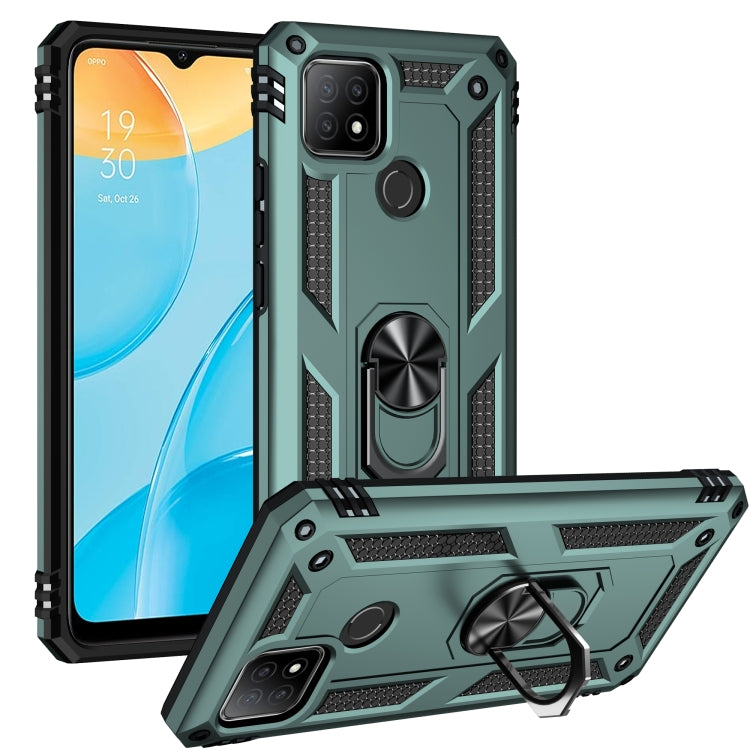 For OPPO A15 Shockproof TPU + PC Protective Case with 360 Degree Rotating Holder