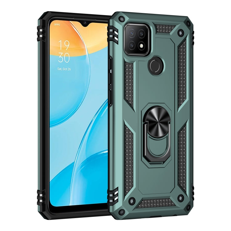 For OPPO A15 Shockproof TPU + PC Protective Case with 360 Degree Rotating Holder