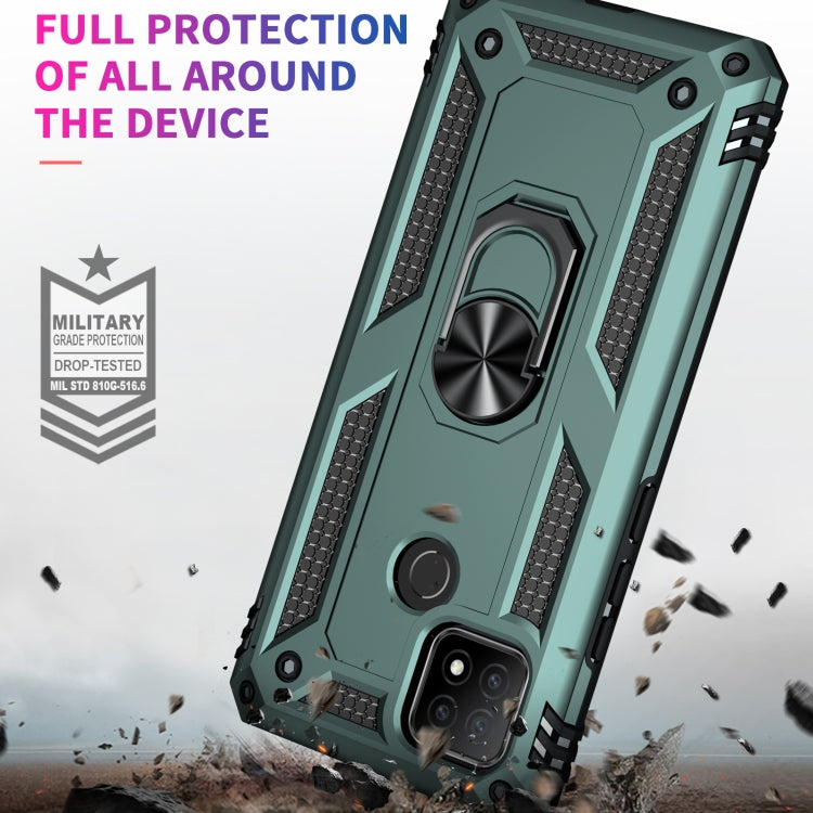 For OPPO A15 Shockproof TPU + PC Protective Case with 360 Degree Rotating Holder