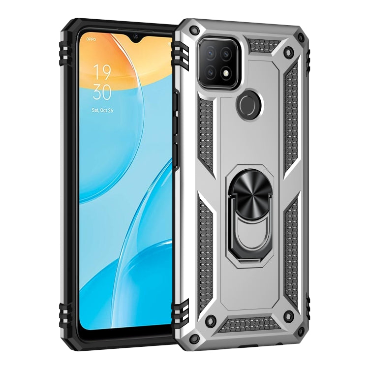 For OPPO A15 Shockproof TPU + PC Protective Case with 360 Degree Rotating Holder