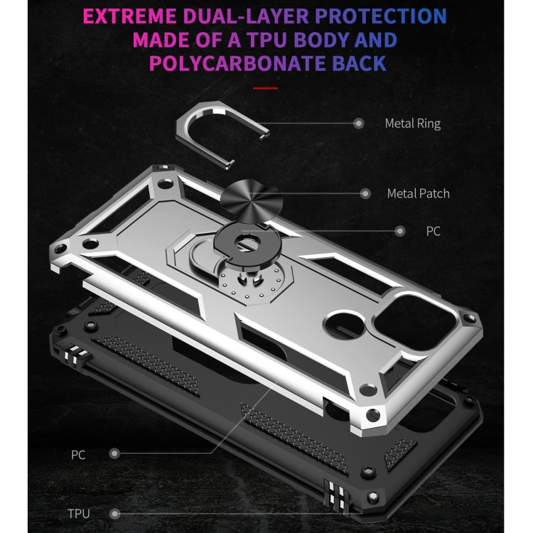 For OPPO A15 Shockproof TPU + PC Protective Case with 360 Degree Rotating Holder