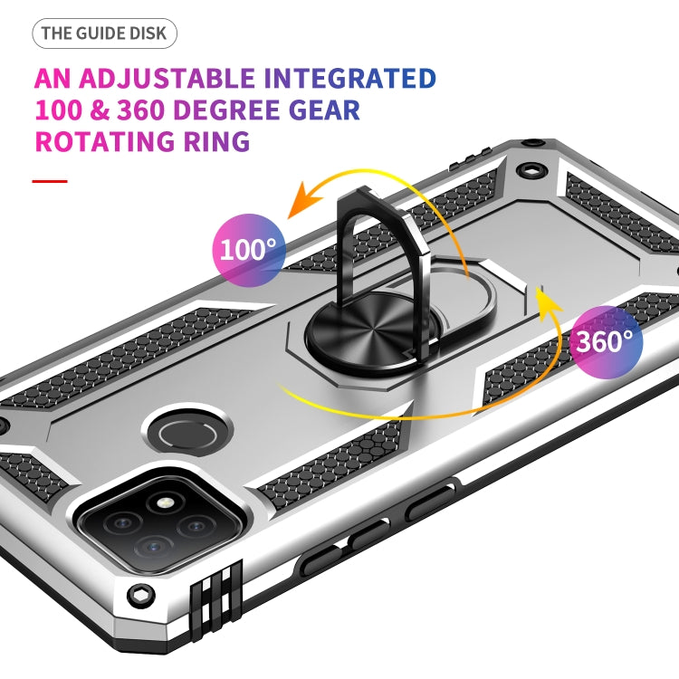 For OPPO A15 Shockproof TPU + PC Protective Case with 360 Degree Rotating Holder