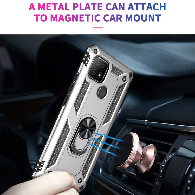 For OPPO A15 Shockproof TPU + PC Protective Case with 360 Degree Rotating Holder