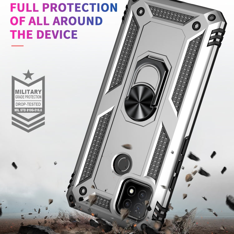 For OPPO A15 Shockproof TPU + PC Protective Case with 360 Degree Rotating Holder